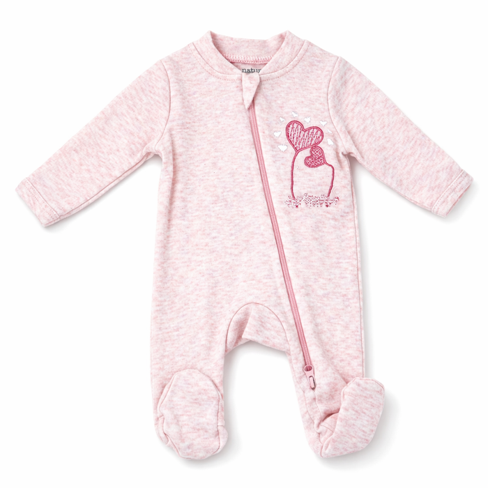 2 Pack Pink Zip Baby Sleepers – 100% Cotton