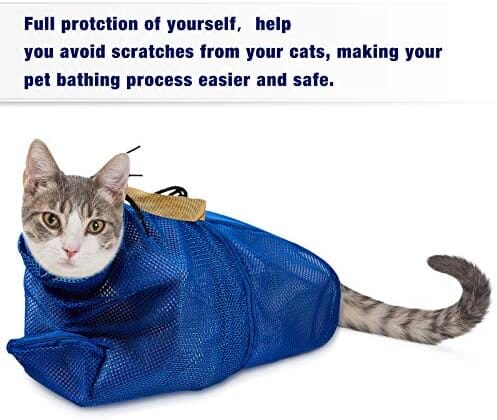 2 Pieces Cat Grooming Washer Mesh Bag Cat Muzzles Breathable Mesh Cat Care & Grooming Pet Clever