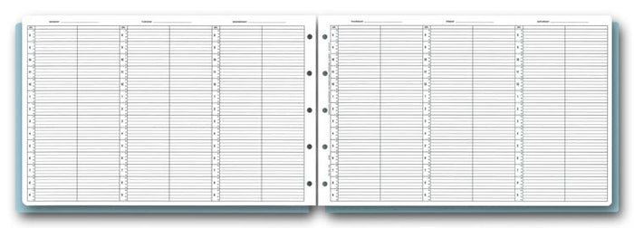 20929 Appt Bk Refill Pages 2 Person 8am-9:45pm 17 x 11"