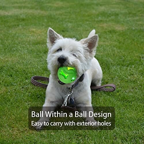 3-Pack Interactive Light up Balls Rubber Durable Fetch Training Balls Toys Pet Clever
