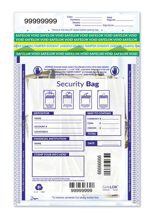 53854 Single Pocket Deposit Bag Clear 15 x 20" - 100 BAGS