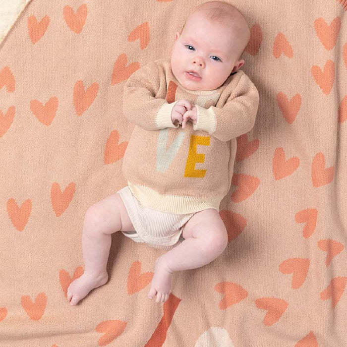 Indus Design Baby Blanket – Blush Love Heart | Koop.co.nz