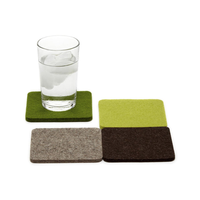 Bierfilzl Wool Felt Coaster Set of 4 - Forest Set