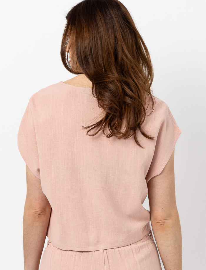 Blouse unie en lin