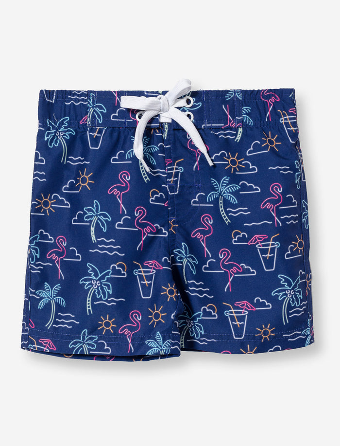 Boardshort imprimé à taille élastique - petit garçon