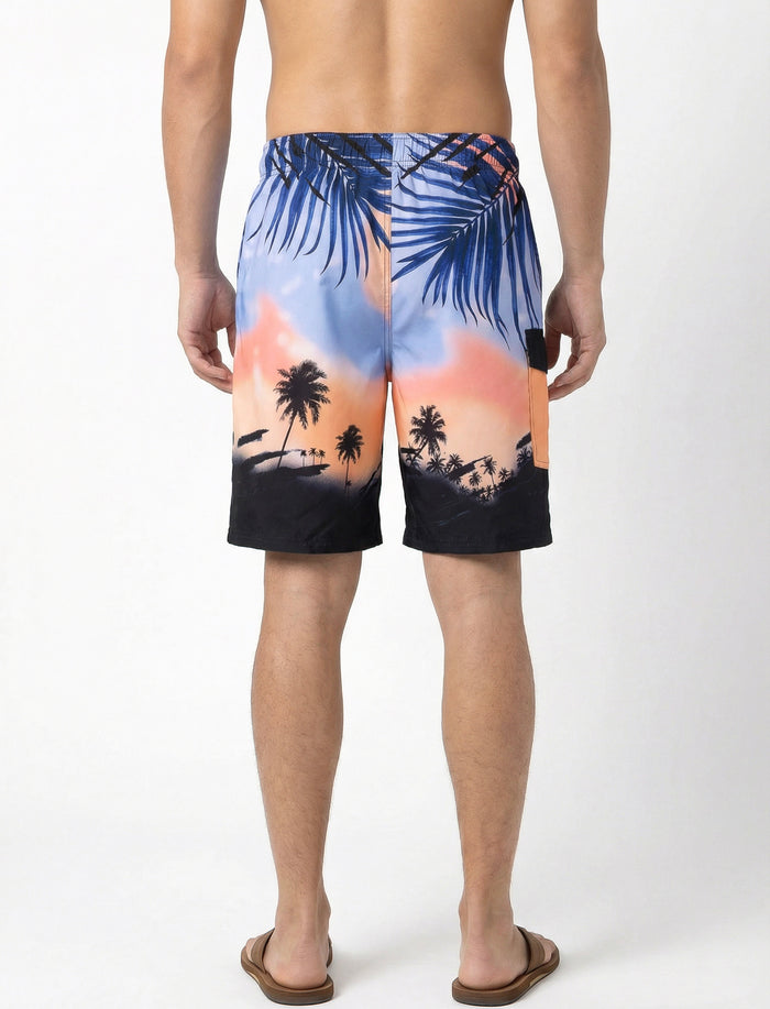 Boardshort imprimé à taille élastique