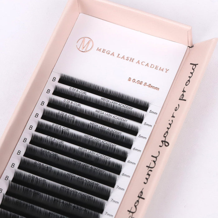 Bottom & Inner Corner B Curl Lash Tray Lash Trays Mega Lash Academy