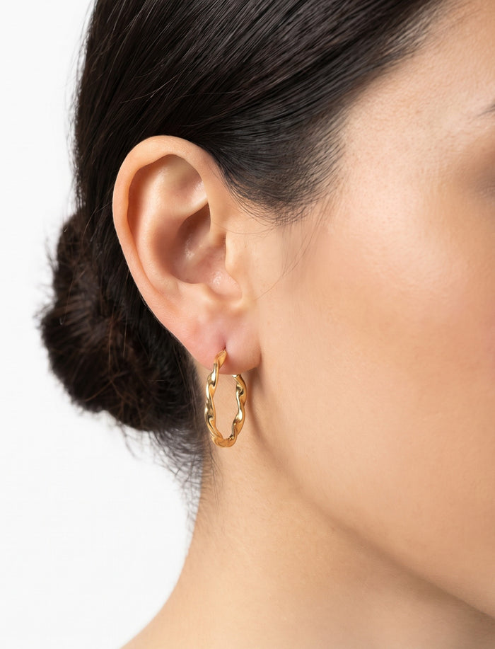 Boucles d'oreilles rondes torsadées pour femme