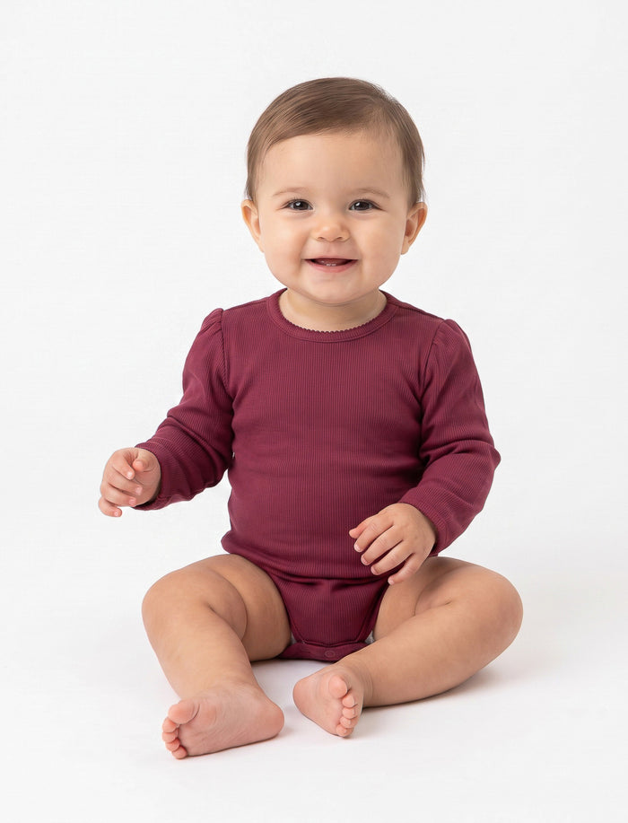 Cache-couche uni à manches longues pour bébé fille