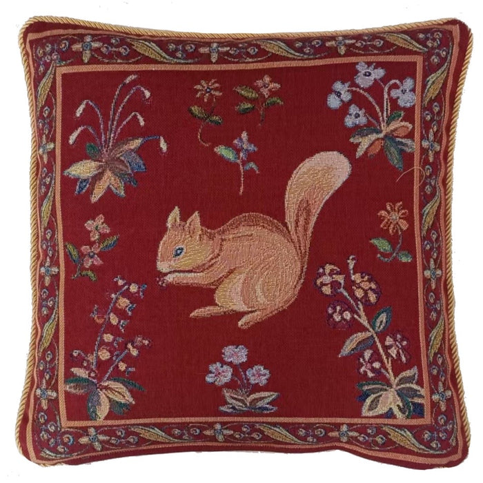 CCOV-ART-LU-SQUIRRELDRD Cushion Cover Art Squirrel Dark Red W45 x H45 CM (W18 x H18 INCH)