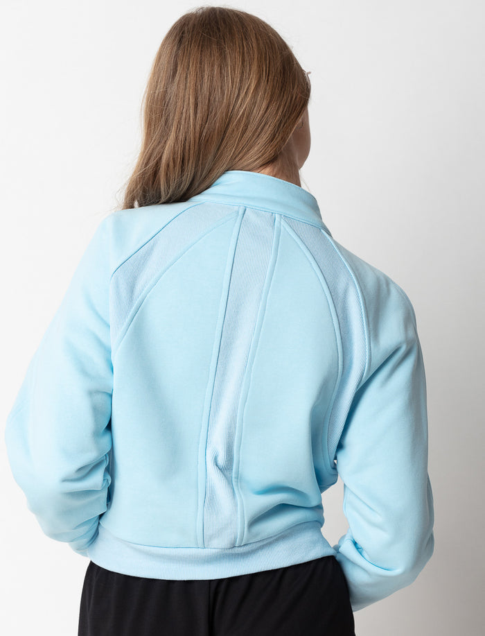 Chandail court à col zippé