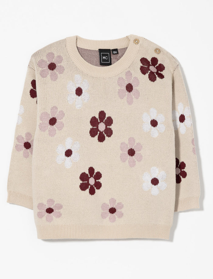 Chandail de tricot à fleurs