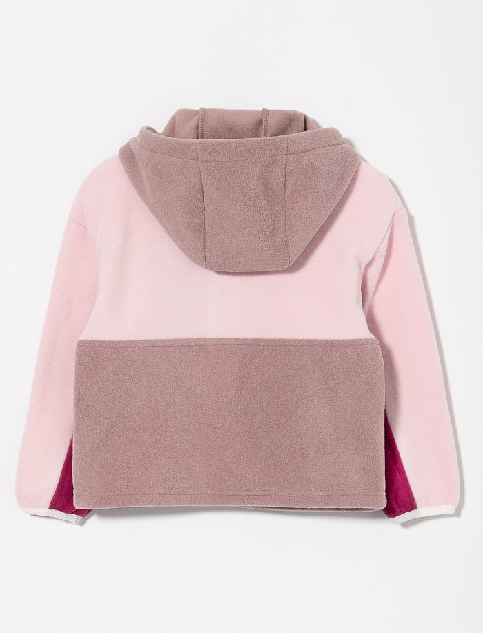 Chandail en polar demi-zip et poche kangourou - petite fille