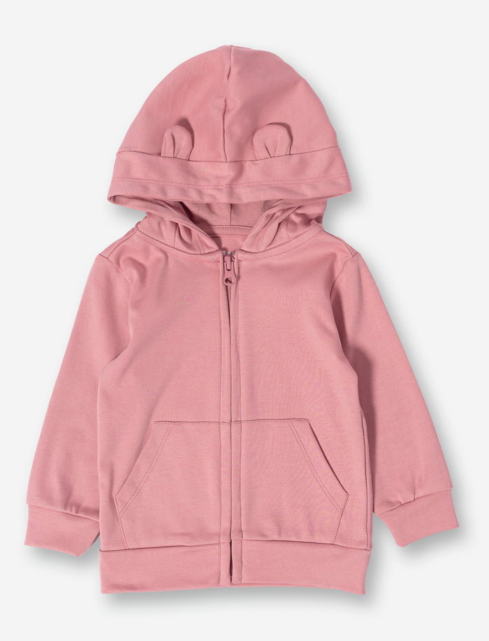 Chandail zippé en coton bio pour bébé fille