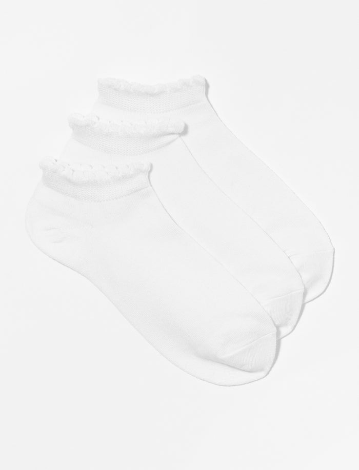 Chausettes à la cheville bordure frisons - paquet de 3