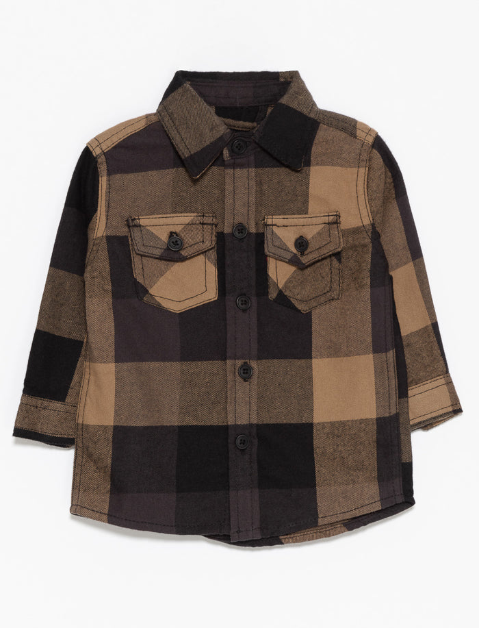 Chemise à manches longues à carreaux