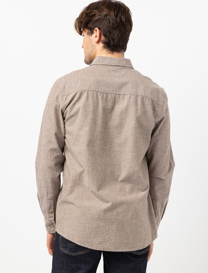 Chemise effet lin avec poche