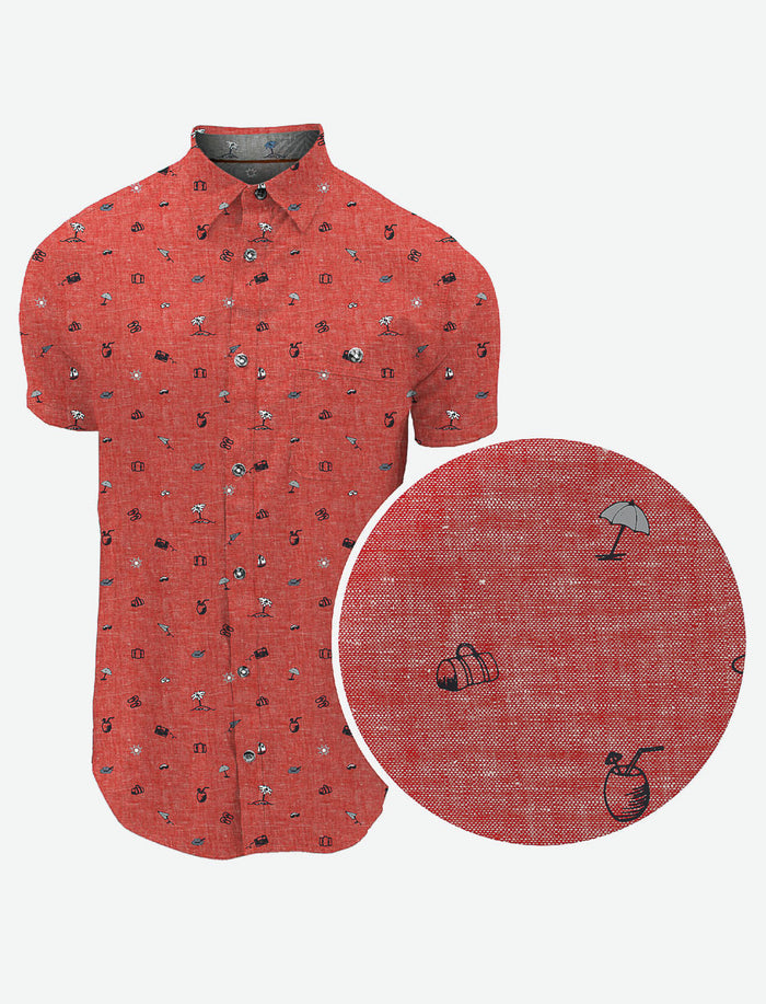 Chemise en lin à manches courtes