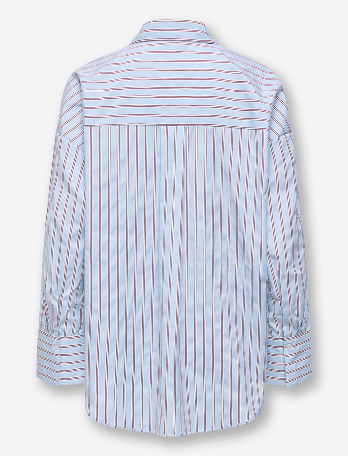 Chemise rayée à manches longues pour femme