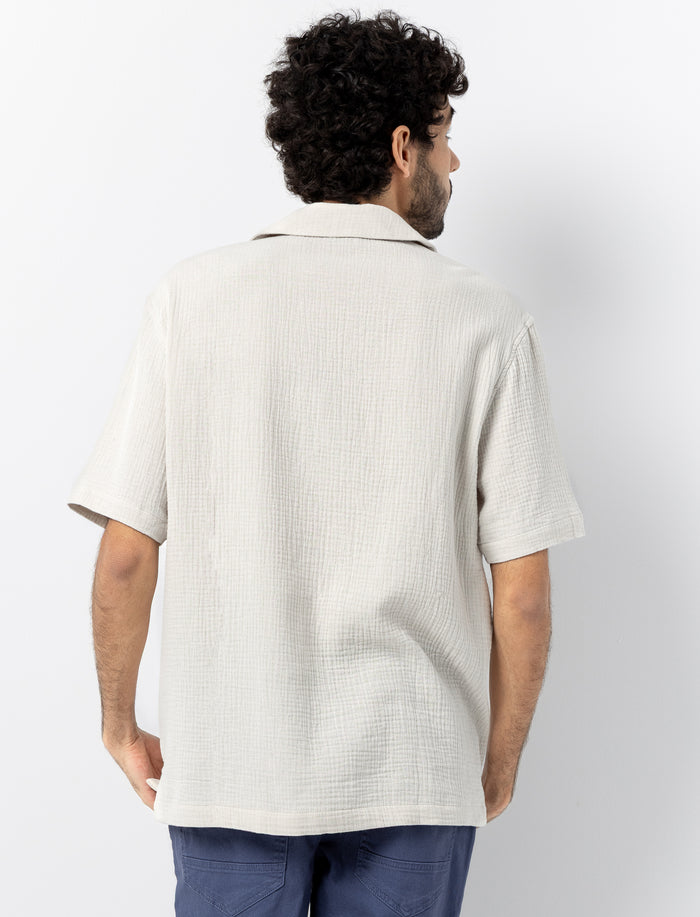Chemise unie en gaze de coton