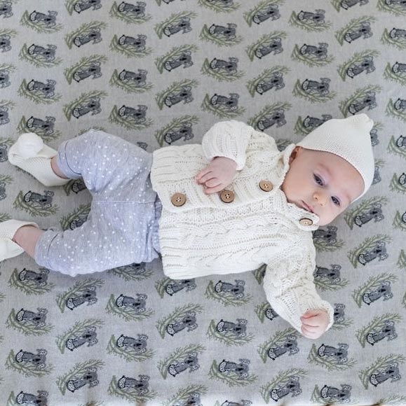Di Lusso Living Clancy Koala Fitted Bassinet Sheet Set (2pc) | Koop.co.nz