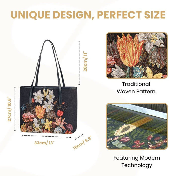 COLL-ART-AB-STILL| Ambrosius Bosschaert Still Life College/Shoulder Tote Bag