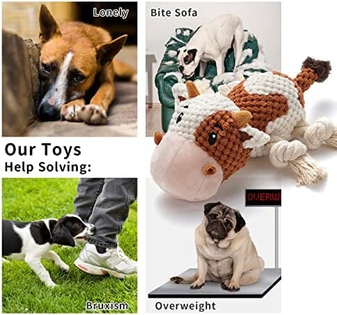 Cute Squeaky Dog Toys with Crinkle Paper Dog Toys Pet Clever