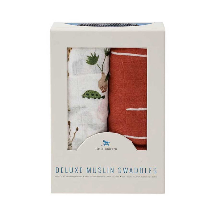 Little Unicorn Deluxe Muslin Swaddle 2pk – Safari Social | Koop.co.nz