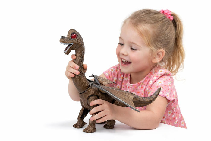 Dinosaur Toy – 3‑Headed Dragon with Eggs, Lights & Sound (Ages 3+)