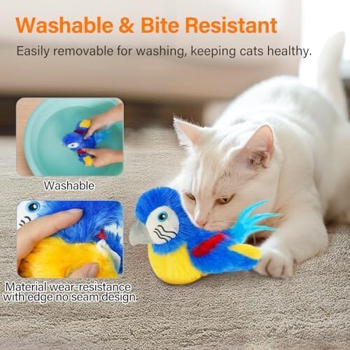 Electric Simulated Chirping Bird Interactive Cat Toy with Flappy Wings Cat Toys Pet Clever
