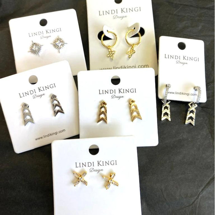 Lindi Kingi Embellished Formation Sleeper Earrings - Silver | Koop.co.nz