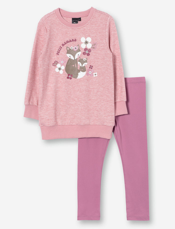 Ensemble 2 pièces imprimé à l’avant pour fille