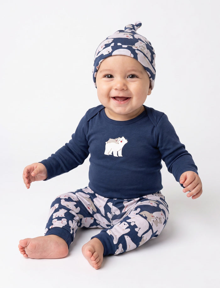 Ensemble 2 pièces imprimé avec bonnet pour bébé garçon