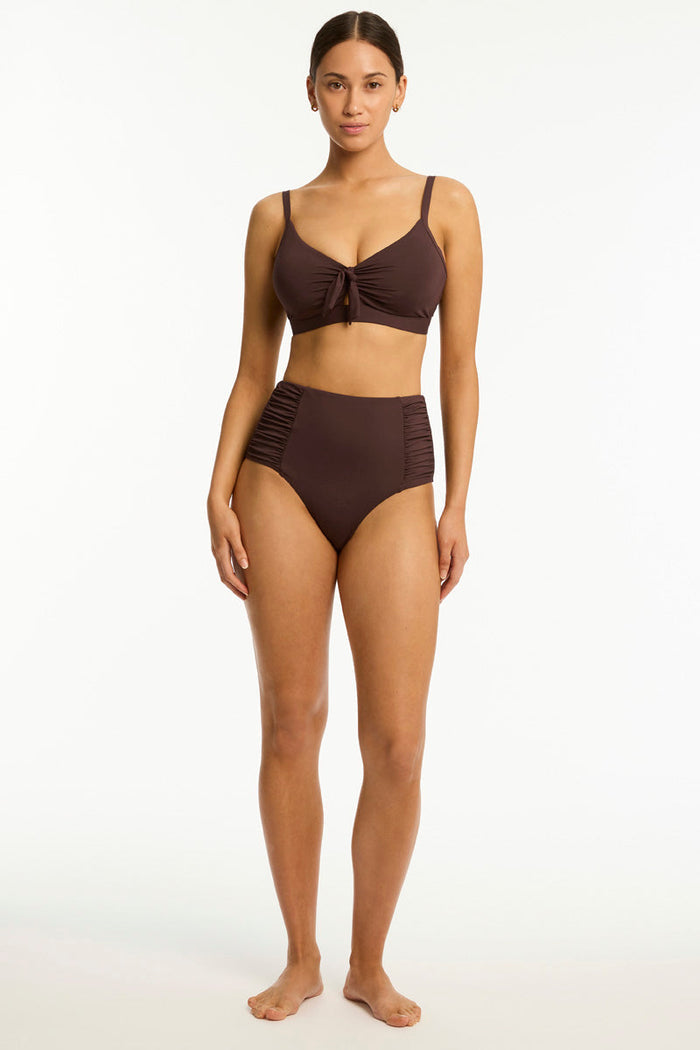 Essentials Edit High Waist Gathered Side Pant in | Sea Level Australia