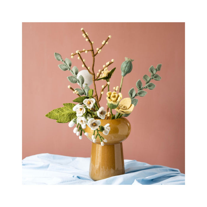 Felt Poppy Seed Head - in arrangement