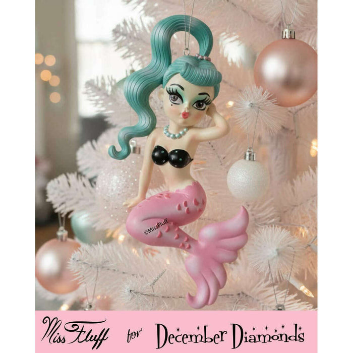 Isla 5.5" Teal Hair Baby Doll Mermaid Ornament