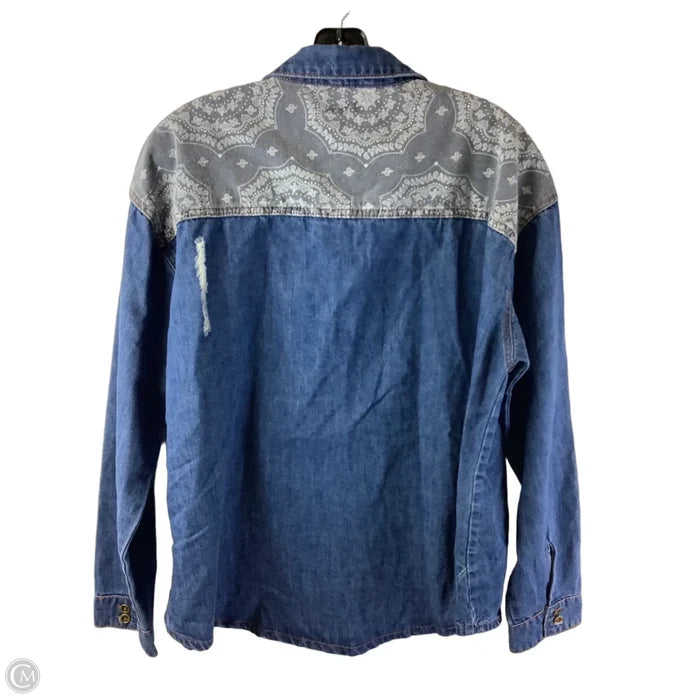 Jacket Denim By Easel In Blue Denim, Size: M
