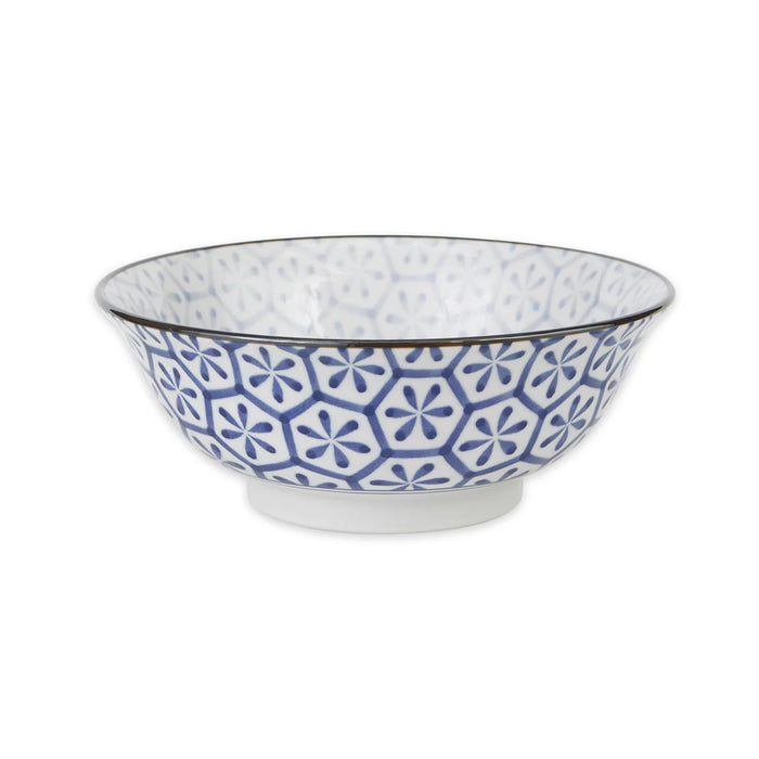 Japanese Soup Bowls - Blue & White- Large - Hexagons