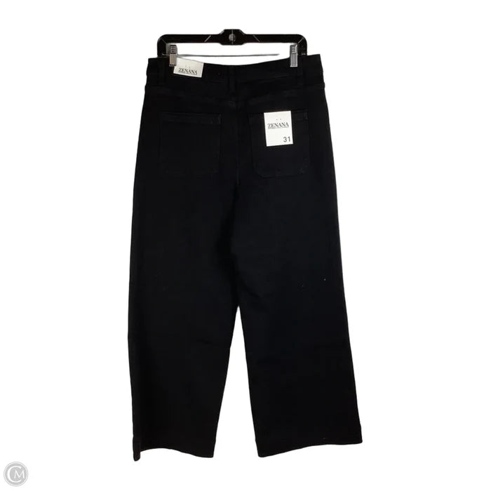 Jeans Wide Leg By Zenana In Black Denim, Size: 12 (31)