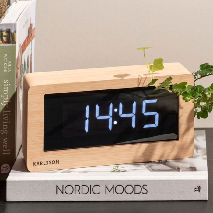 Karlsson Large Boxed LED Table Clock (USB) - Light Wood | Koop.co.nz