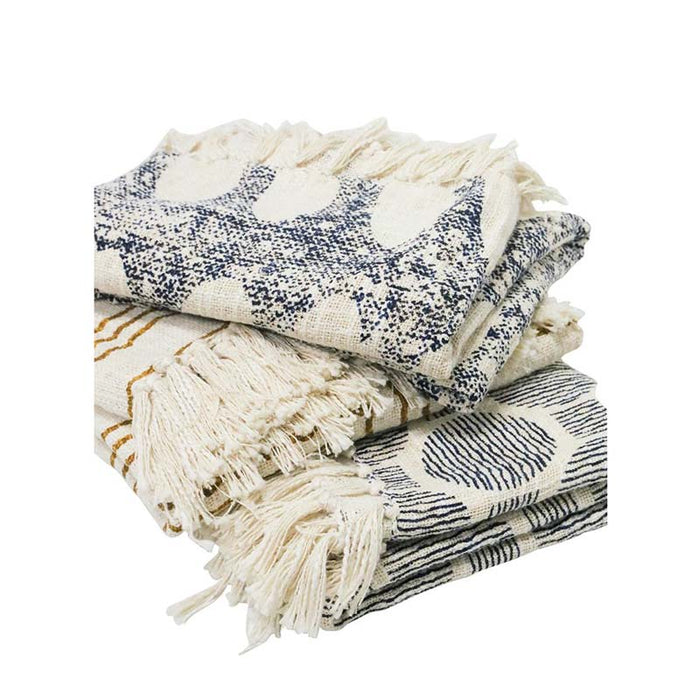Stoneleigh & Roberson Larnie Blue Slub Cotton Throw | Koop.co.nz