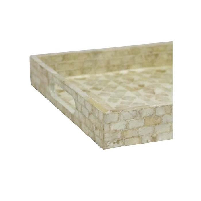 Stoneleigh & Roberson Lulu Capiz Shell Tray - Taupe & Natural | Koop.co.nz