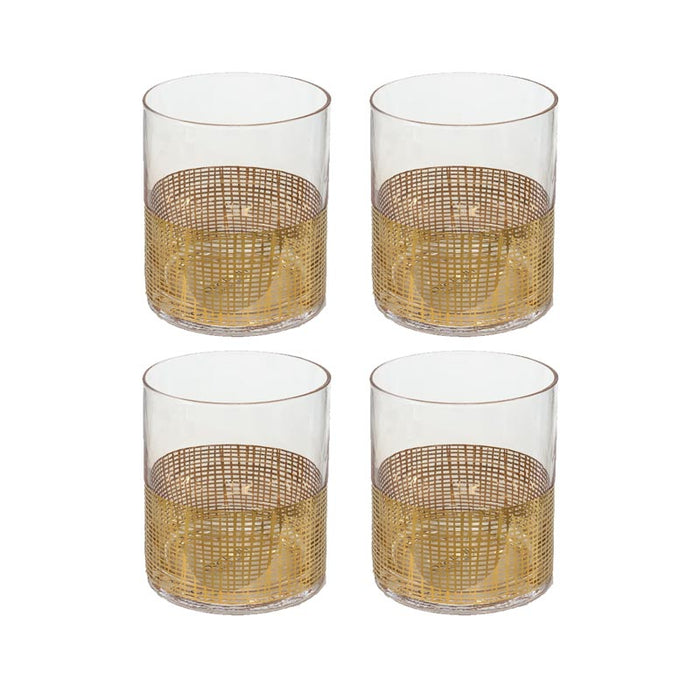 Nel Lusso Manhattan Gold Glass Set/4 | Koop.co.nz