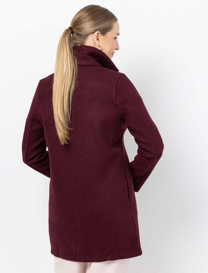 Manteau en laine uni pour femme