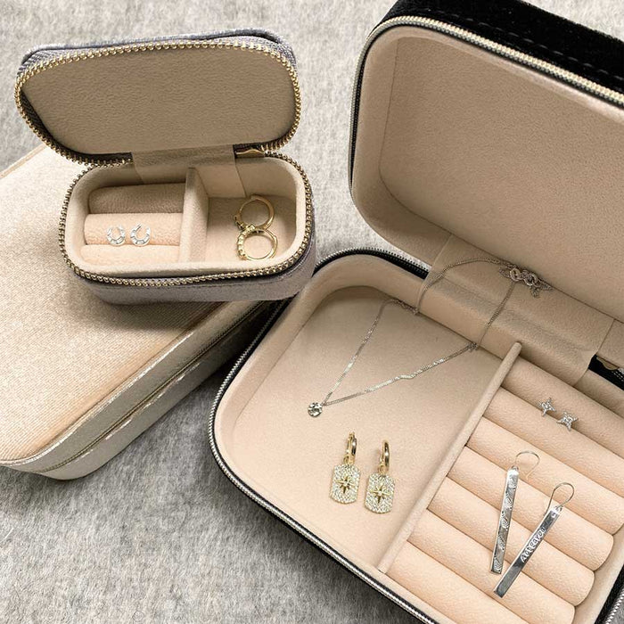 Le Forge Mini Velvet Jewellery Box - Beige | Koop.co.nz