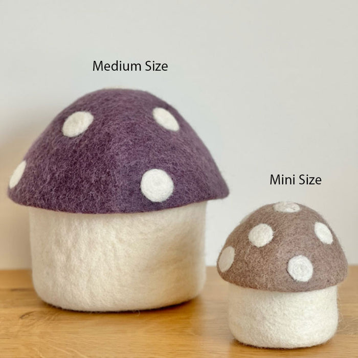Sheepish Design NZ Wool Toadstool Storage Box - Mini Lilac | Koop.co.nz