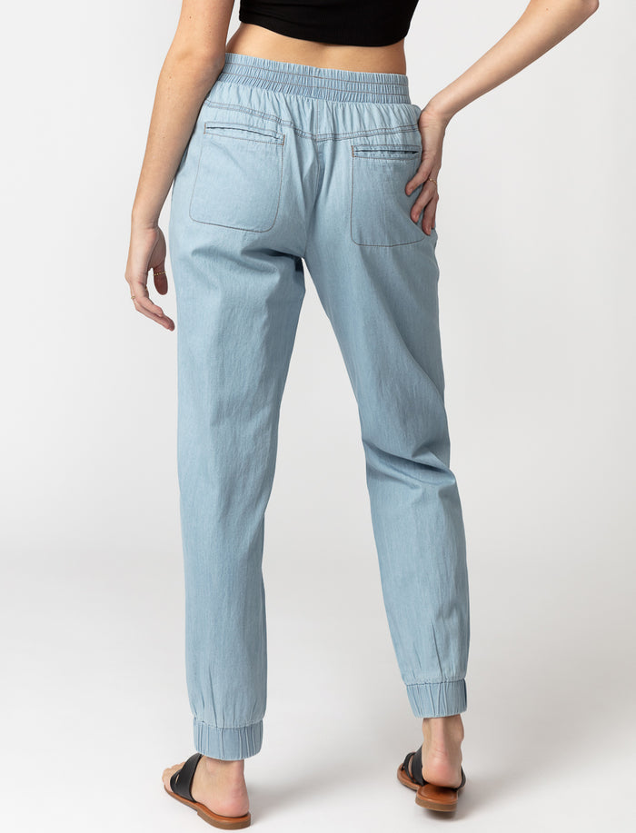 Pantalon en chambray à enfiler