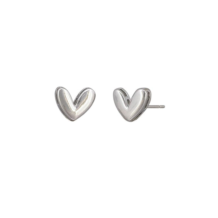 Tiger Tree Philia Heart Stud Earrings - Silver | Koop.co.nz
