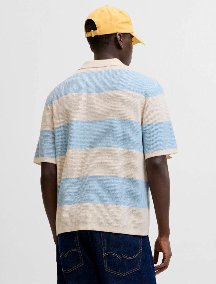 Polo rayé en tricot pour homme