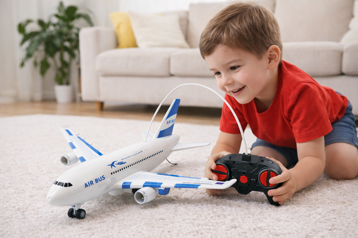 RC Air Bus Airplane Toy – Remote Control Plane with Lights (3+ Years)
